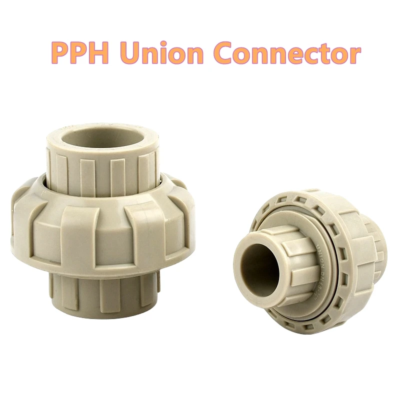 1PC I.D 20~63mm PPH Union Connector Garden Irrigation Hot Melt Water Pipe Joints Farm Hydroponic Aquarium Fish Tank Fittings