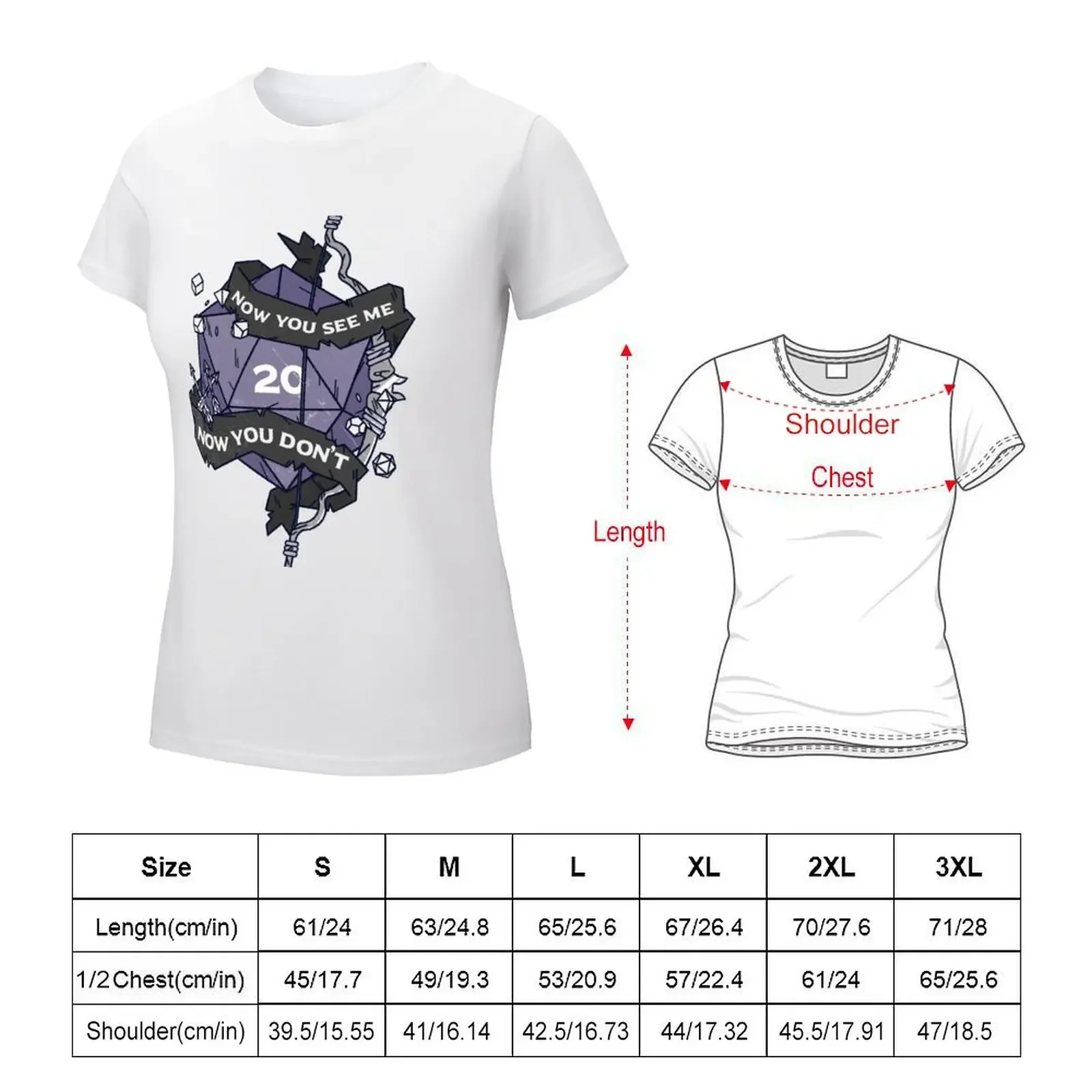 Tabletop RPG Rogue - Now You See Me, Now You Don't T-shirt tees summer clothes lady clothes tops for Women