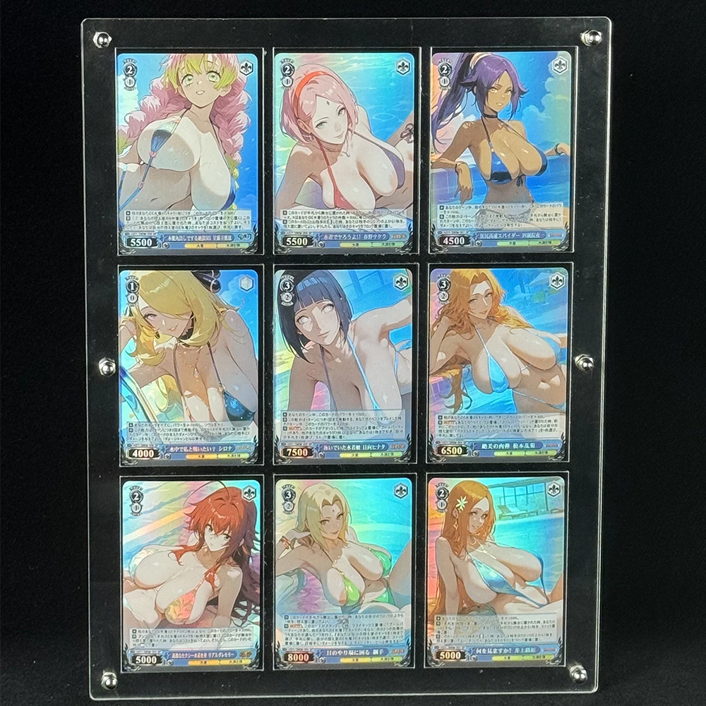 

9Pcs/set Anime Naruto Weiss Schwarz Sexy Cards SP Sakura Kanroji Mitsuri Tsunade Refractive Flash Collection Card Gifts