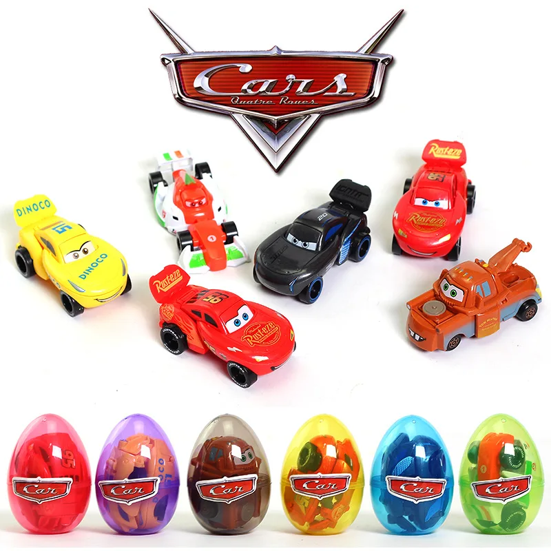 Disney Pixar Cars Egg-Shaped Car Toys McQueen Transformable Car 6-Piece Set  Model Car Toy Set