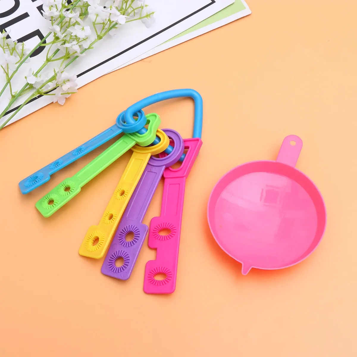 

26Pcs Bubble Stick Set Premium Multi-Size Bubble Making Sticks with Round Trays Kids Fun Accessories for Outdoor Beach Pool