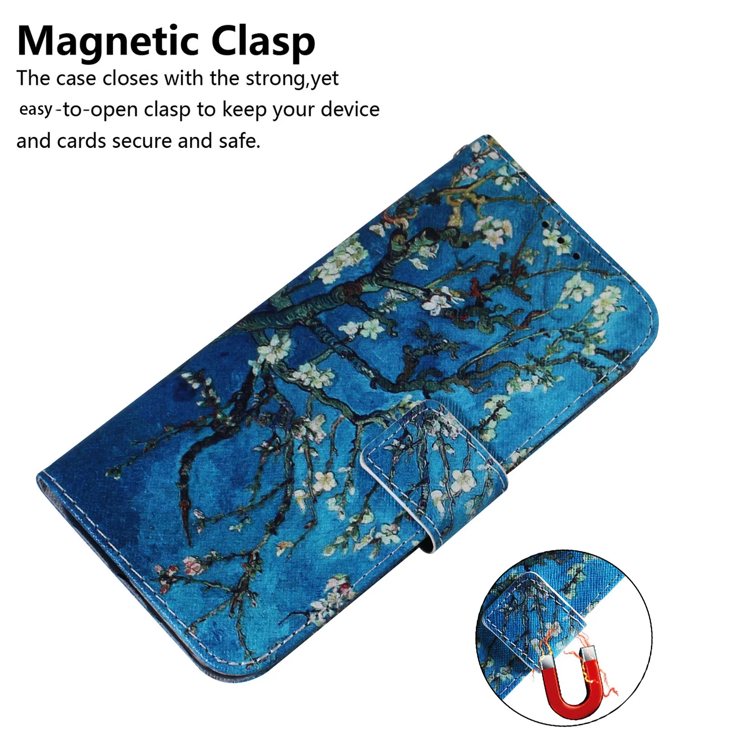 Painted Flip Case for Oppo A17 Realme C30 C33 C35 C31 C21Y C25Y Reno 8 Pro A57 Card Slot Wallet Book Cover Phone Shell Bag