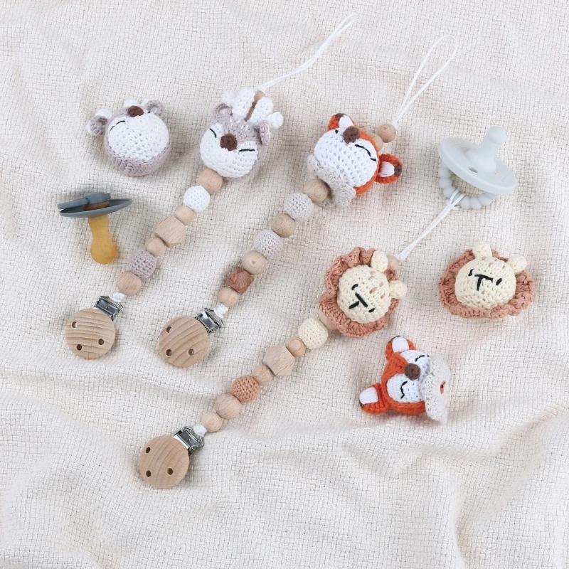 

Baby Pacifier Clip Loose Bead Animal Pendant Teether Clip Toddler Chewing Toy