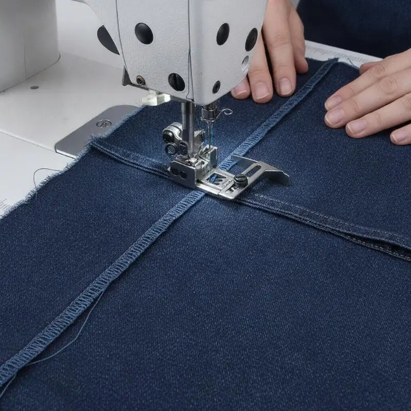 356 Adjustable Double Layer Hem Presser Foot All Stainless Steel For 3 Needle 5 Thread Coverstitch Machine 1.8-2.8cm Adjustable