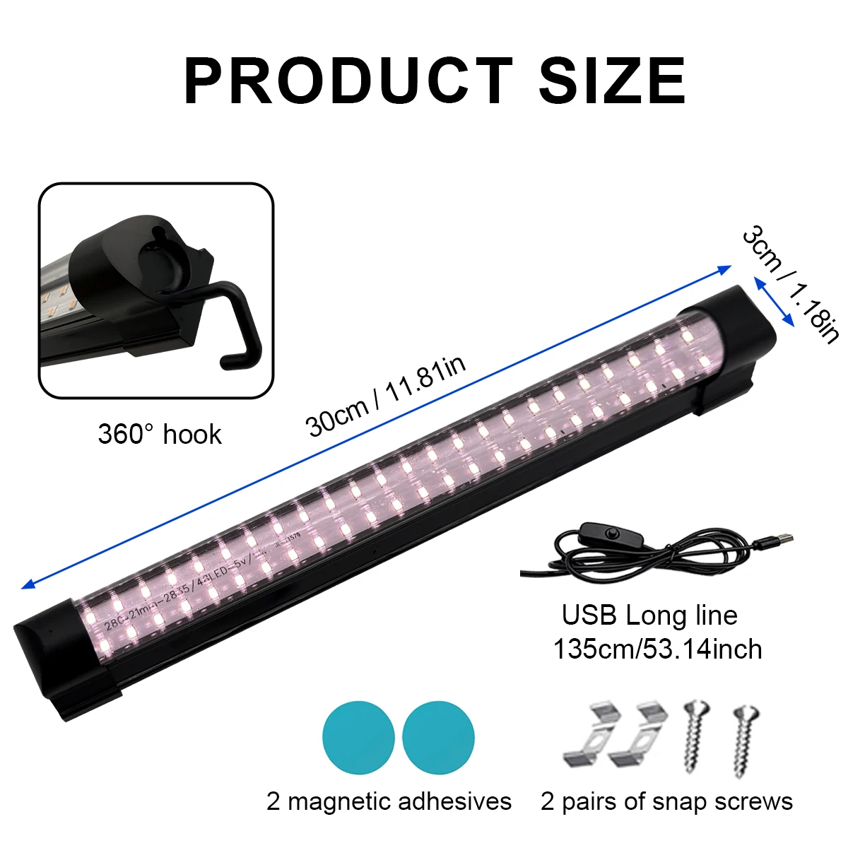 مصباح نمو LED - مصباح نباتي كامل الطيف - شتلات مائية داخلية ومصباح إضاءة تكميلي لرف الزهور - مصباح إطار #3
