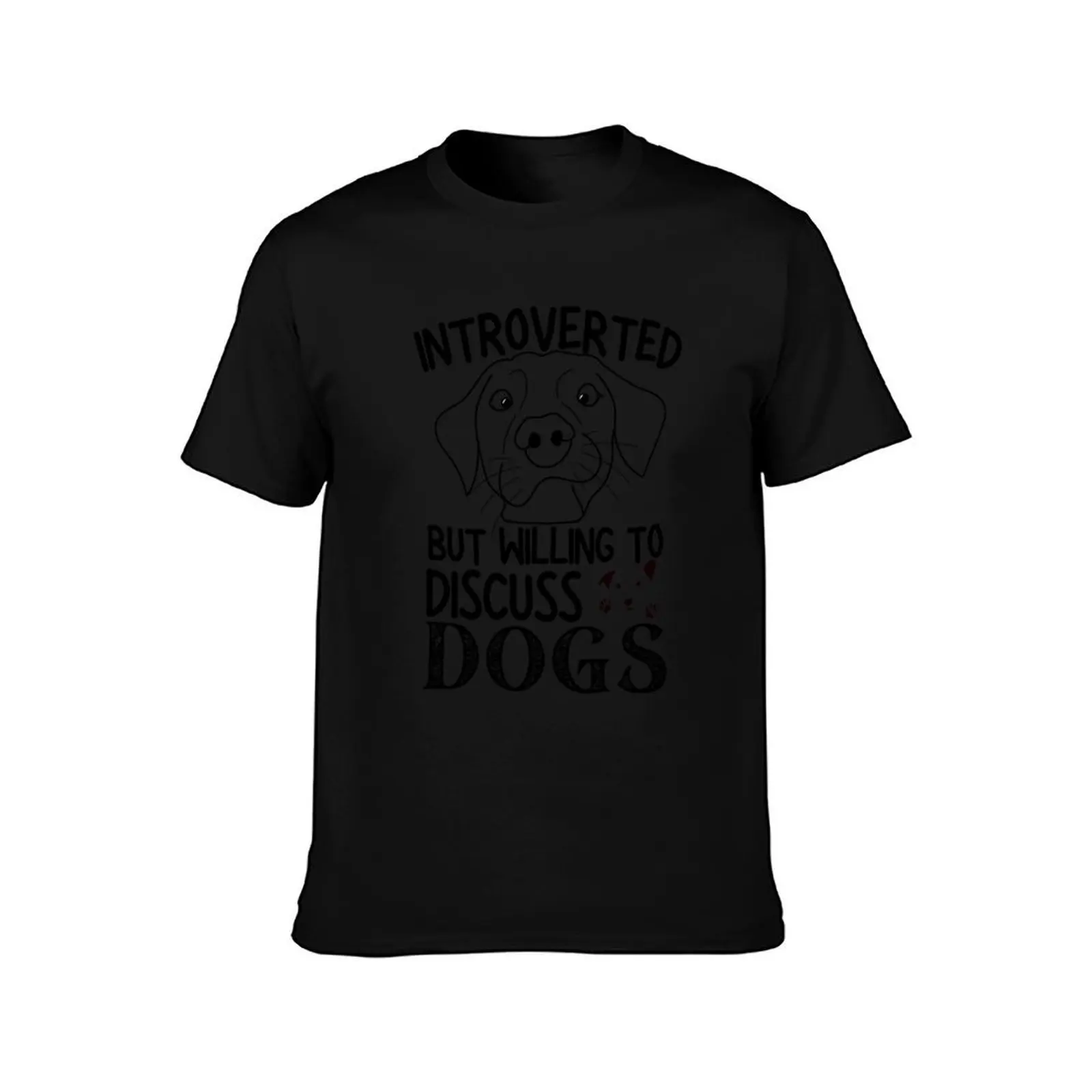 Introverted But Willing To Discuss Dogs T-Shirt, Summer Casual Cotton Tee, Oversized Streetwear Tops, Vintage Graphic Print