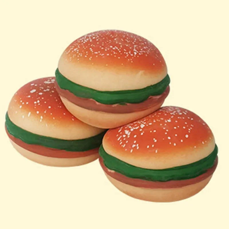 Simulation Hamburger Toys Stress Relieve High Elasticity Skin-friendlys Decompression Relieve Hamburger Squeeze Ball for Relax