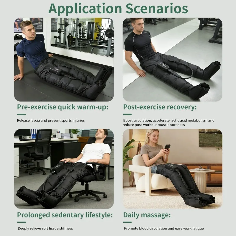 2026 New Wireless Air Compression Leg Massager Wireless 6 Chamber Digital Screen Recovery Boots