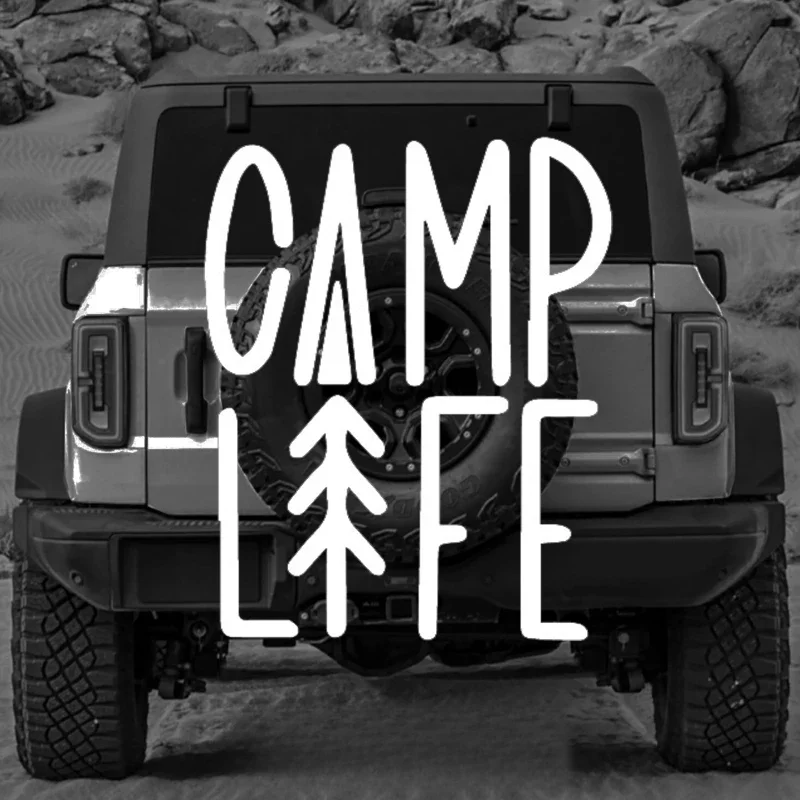 Camping, lifestyle, and travel enthusiasts use waterproof and sunscreen ethyl vinyl stickers for cars and RVs,measuring 14 x 5cm