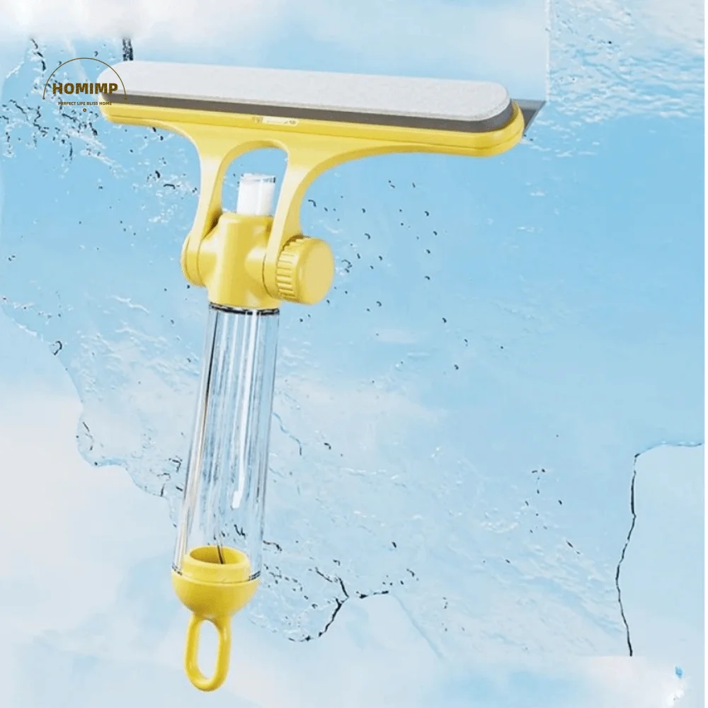 

4 in 1 Window Cleaning Wiper Silicone Wiper Spray Bottle Shower Squeegee Brush Durable Retractable Window Cleaner Washing Tool