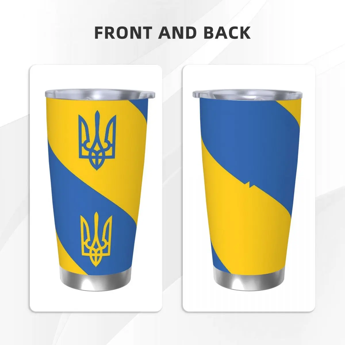 Ukraine Insulated Tumbler with Straws Lid Ukraine National Flying Stainless Steel Coffee Mugs Office Home Car Bottle Cups, 20oz