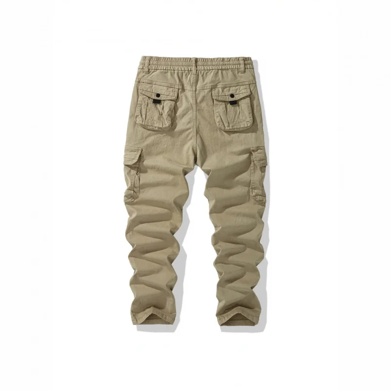 QICHE Men Clothing 2026 Simple Casual Straight Multi Pocket Cargo Pants, American Trendy Workwear Trousers, Male Clothes