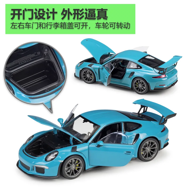 WELLY 1:24 Porsche 911 GT3 RS Alloy Sports Car Model Diecast Metal Toy Racing Car Model Collection Boy Toy