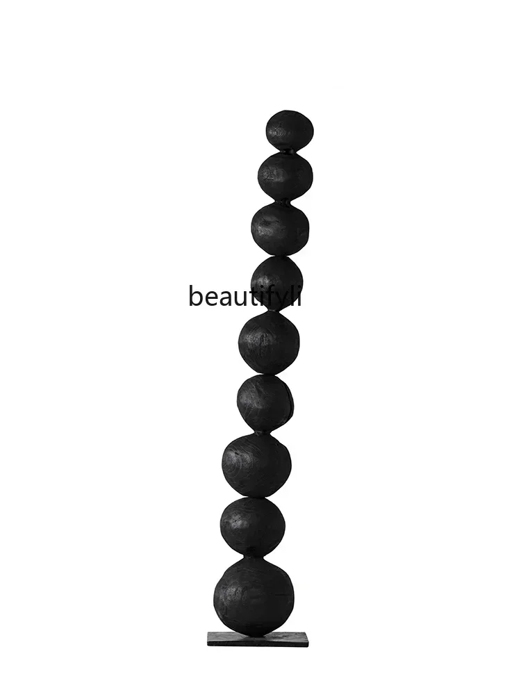BJ Floor Ornaments Silent Wind Hallway Sculpture Home Decoration Wood Carving Big Decorations Art Device