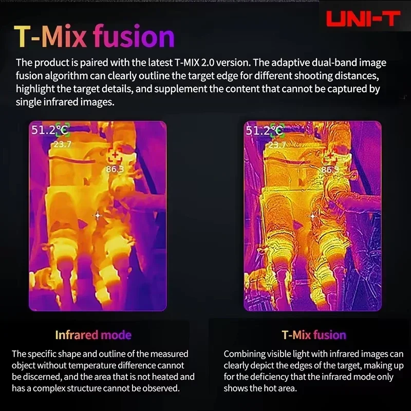 UNI-T UTI260B+ UTI165B+ Handheld  Thermal Imaging Camera For Water Pipe Leak And Power Electrical IP65 UTi260B UTI120S UTI160S view 2