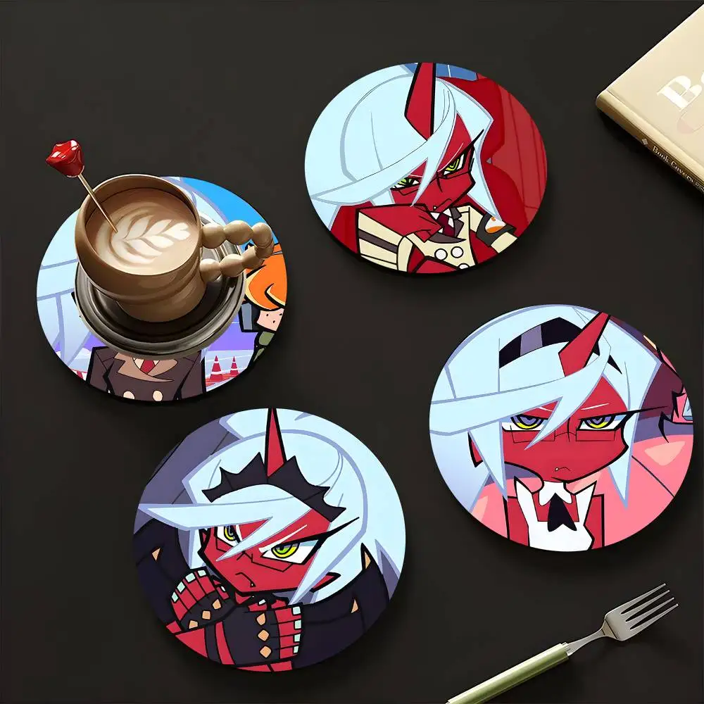 1pc Kneesocks Demon Anime Characters Wooden Coaster Colour Printing Cup Mat Home Desk Decoration Gifts
