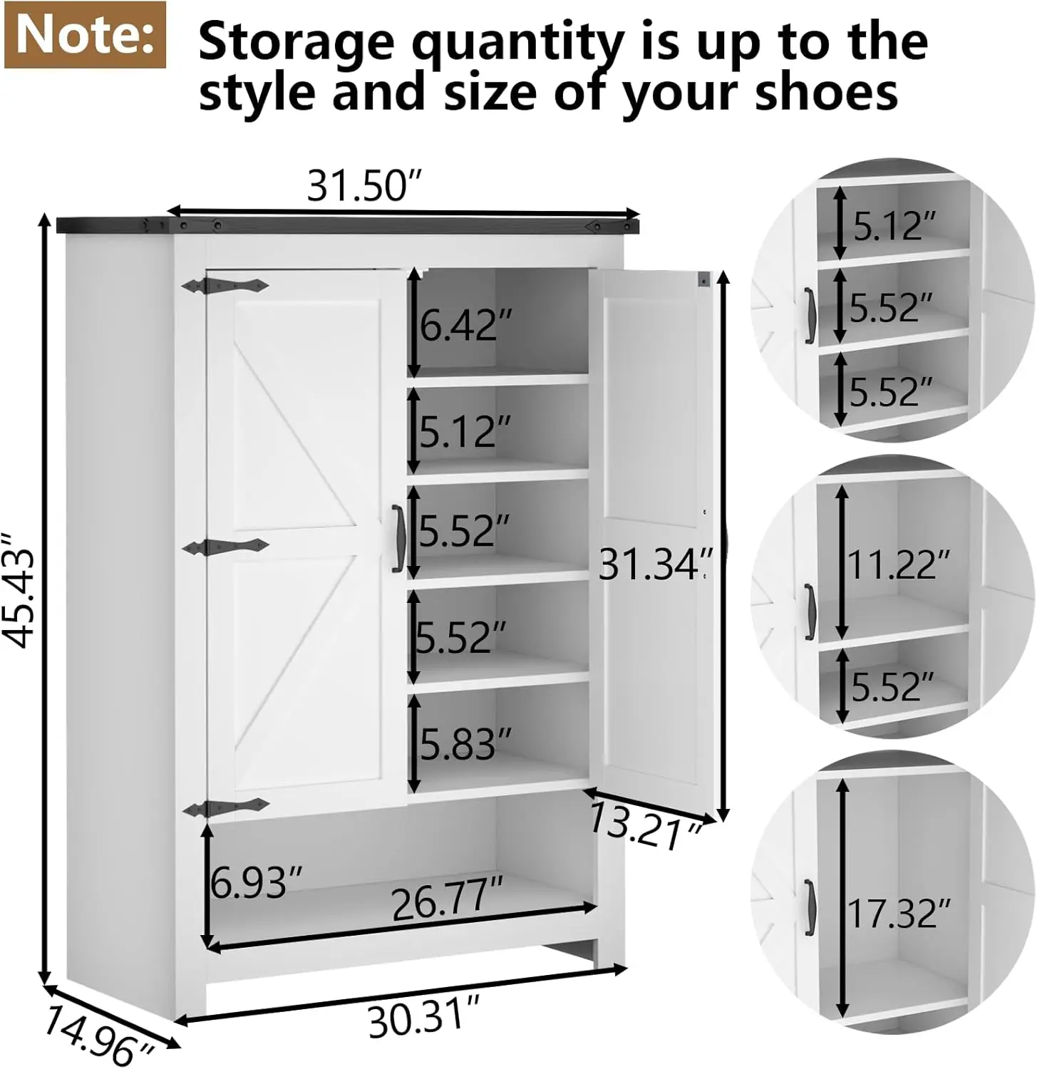 Shoe Cabinet with Doors, 7-Tier 28 Pair Shoe Cabinet Storage for Entryway, Hidden Narrow Shoe Cabinets with Adjustable Shelves