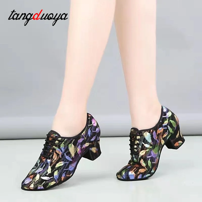 Zapatos de baile para mujer y niña, calzado de práctica de Tango latino, Jazz, moderno, Unisex