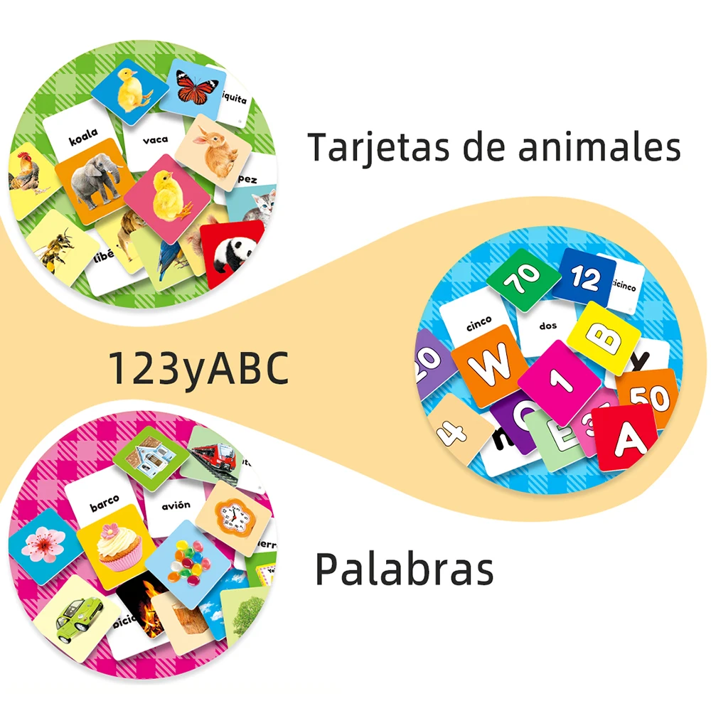 أنواع مختلفة من بطاقات التعلم الإسبانية للأطفال لتحسين القدرات المعرفية التي تعود إلى المدرسة #2