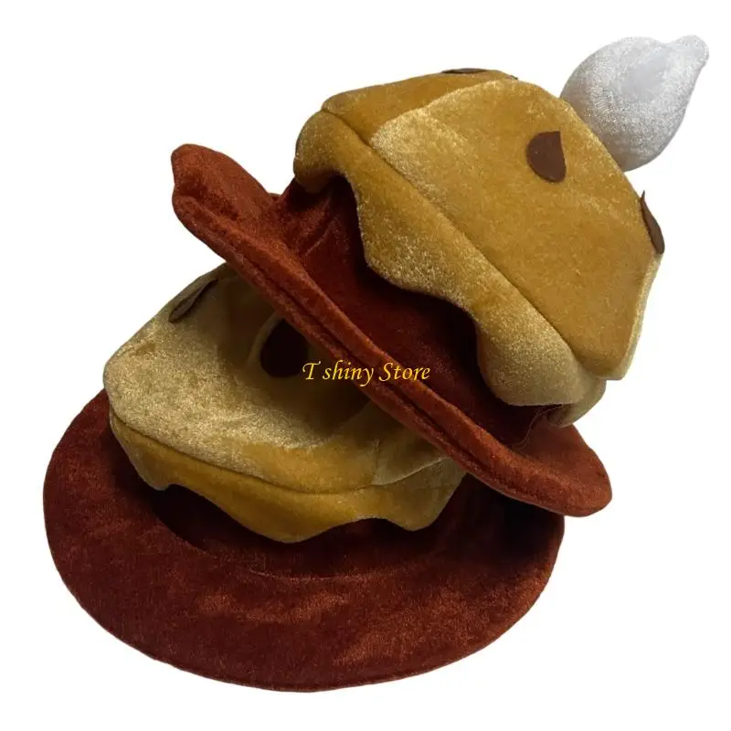 N58F piękny kapelusz z dyni rekwizyty kostiumowe z kremowymi detalami na festiwal Halloween dla dorosłych odgrywanie ról sesje