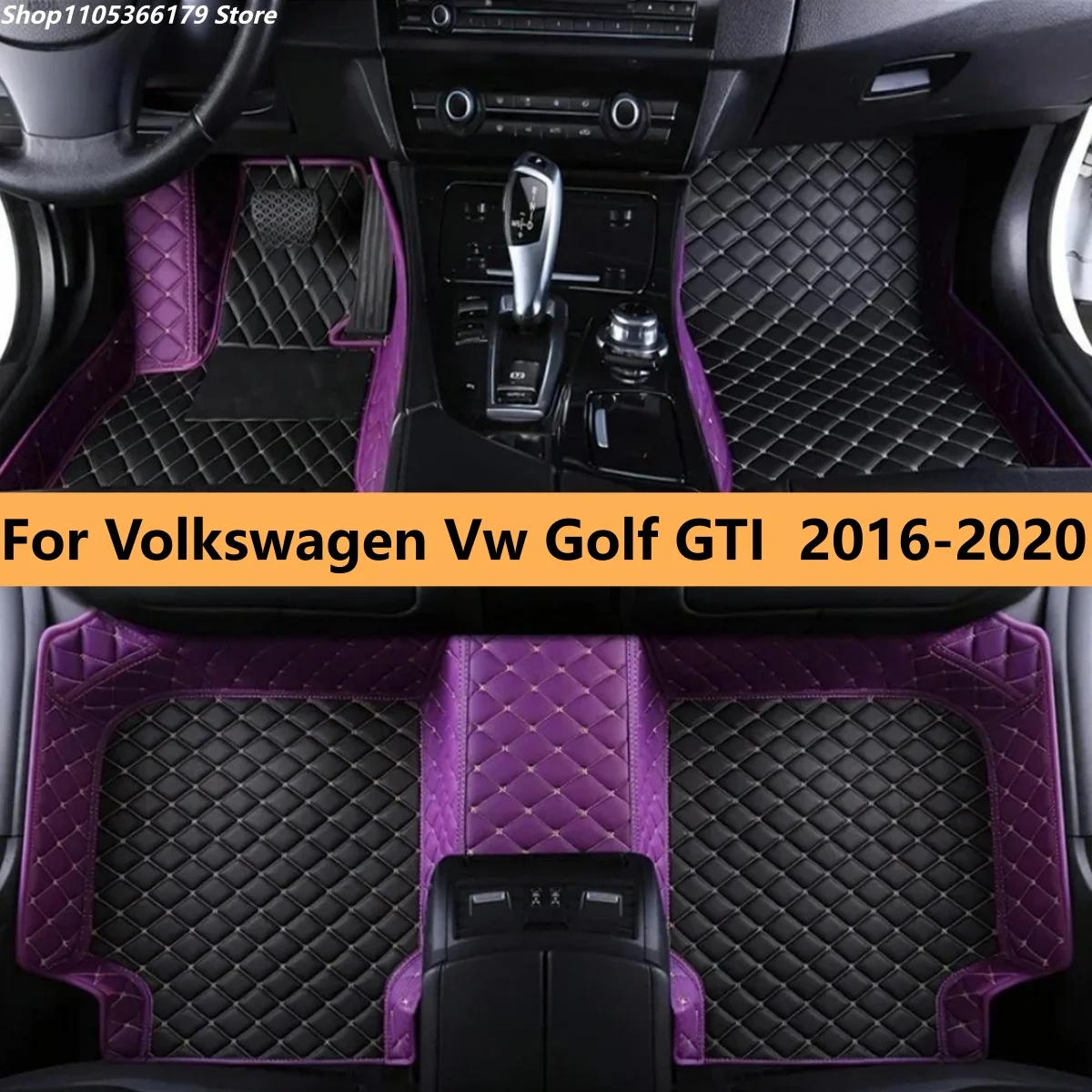 

Custom Car floor Mats Fit For Volkswagen Vw Golf GTI 2016 2017 2018 2019 2020 Auto Leather Foot Mat Rugs Carpet Pads