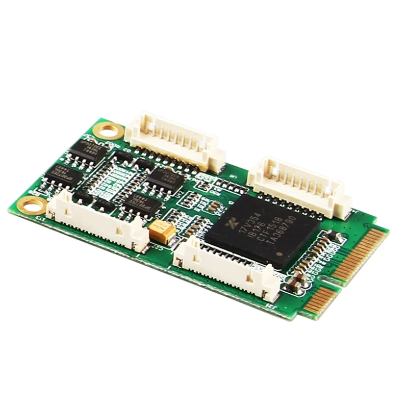 Mini PCIe 4 Ports RS422 RS485 Db9 Com Half Size Mini PCI Express Serial Port Industrial I/O Controller CardJAS