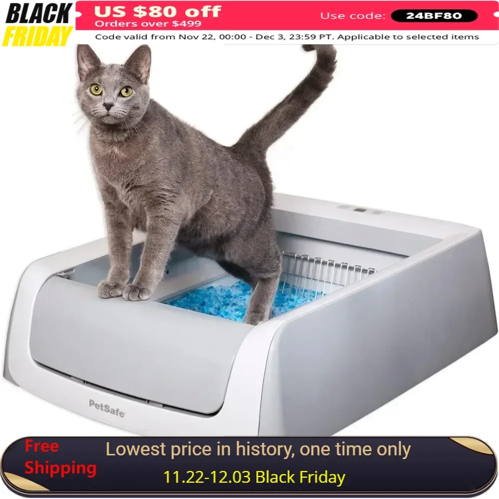 Cat Bedpans, Self-Cleaning Cat Litterbox  Litter Again - Hands-Free Cleanup With Disposable Crystal  Tracking, Cat Bedpans