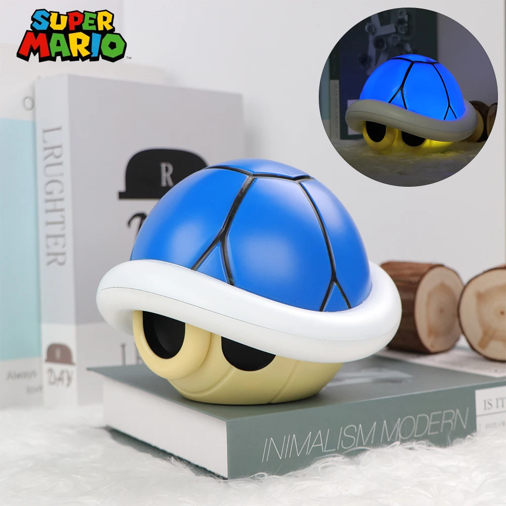 Super Mario Bros LED Night Lamp Sound Boo Koopa Troopa Star Question Mark Mushroom Figures Toy Table Lamp Around Animation Gifts