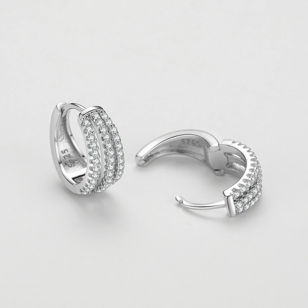 PuBang Fine Jewelry 925 Sterling Silver Full High Carbon Diamond Hoop Earrings for Women Anniversary Wedding Gifts Drop Shipping