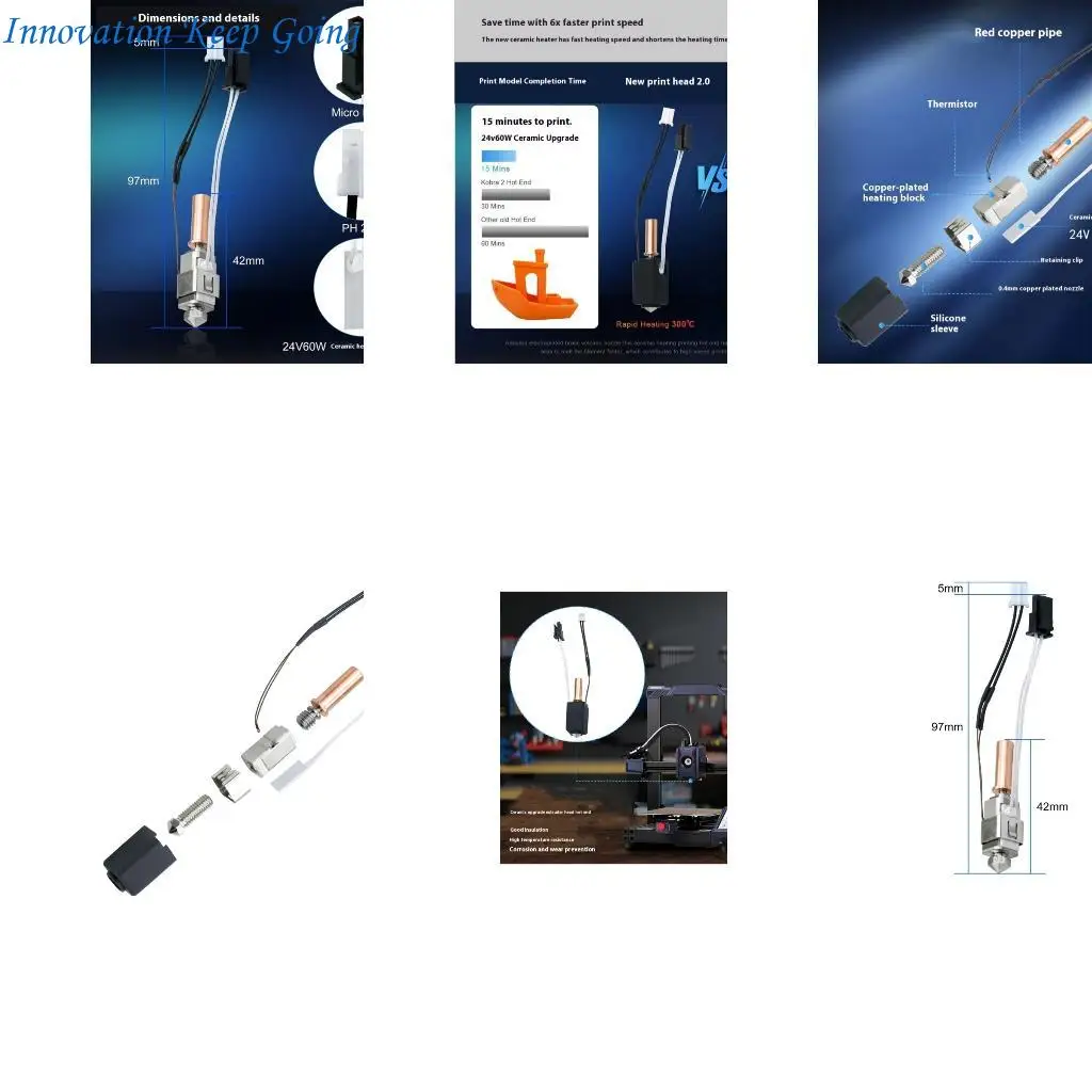

E65C Printer Hotend Print Head for 2 Printer Accessories Hotend Heating Block