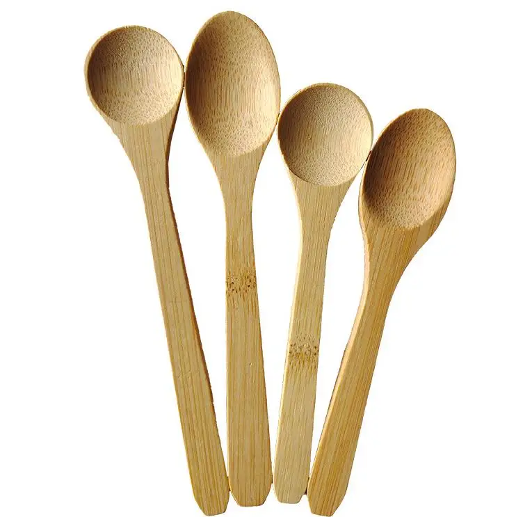 1000Pcs Bamboo Jam Spoon Baby Honey Spoon Coffee Spoon Kitchen Using Condiment Small Scoop Teaspoon SN6273