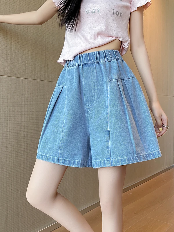 

High Waist Thin Denim Shorts Casual Wide Leg Five-Point Skirt Versatile Loose Fit Summer 2026 Breathable Skin-Friendly Ladies...
