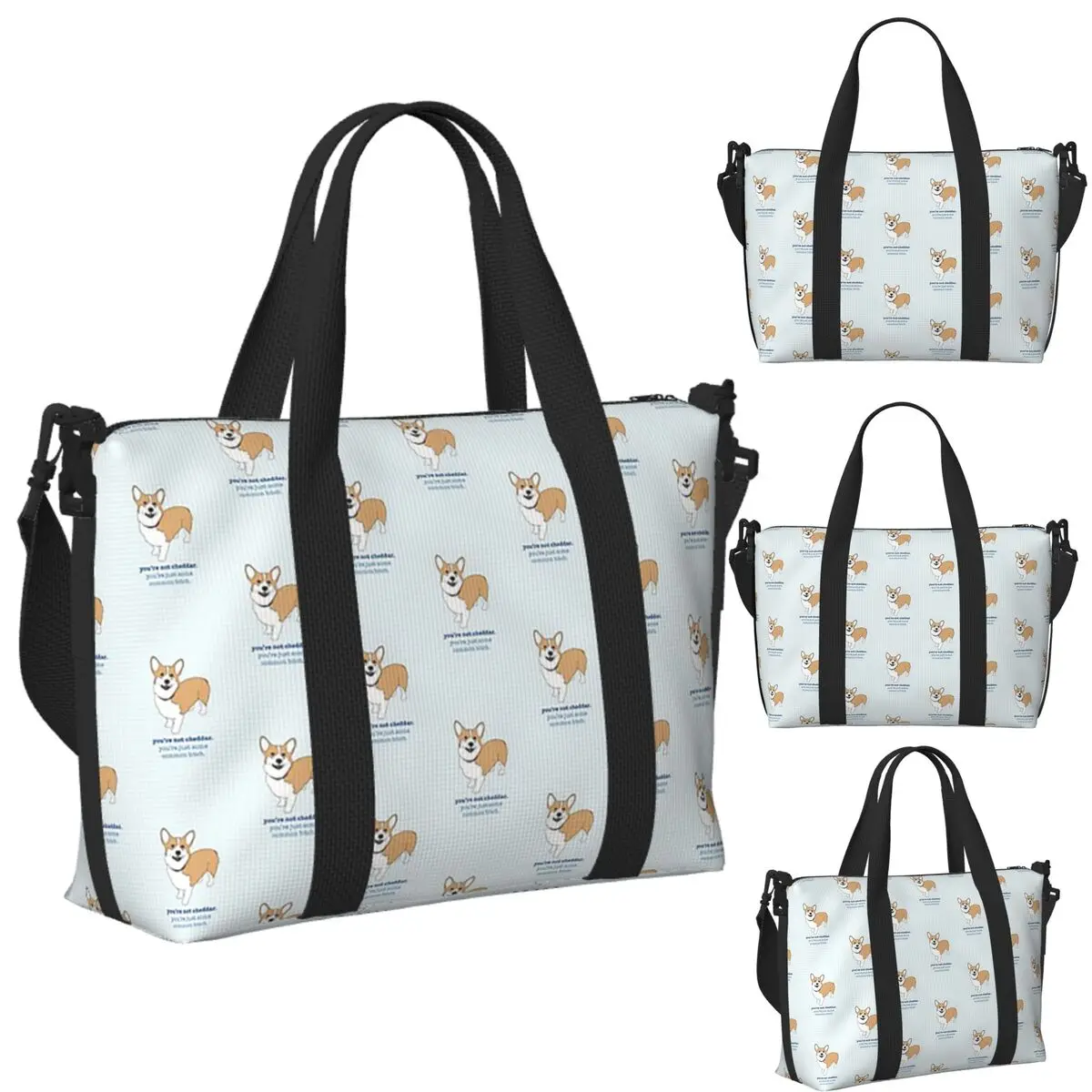 

Custom Brooklyn 99 Cheddar Beach Travel Bag Large Capacity Tote Bags for Gym Sport Women Shopping Duffle Shoulder Bag