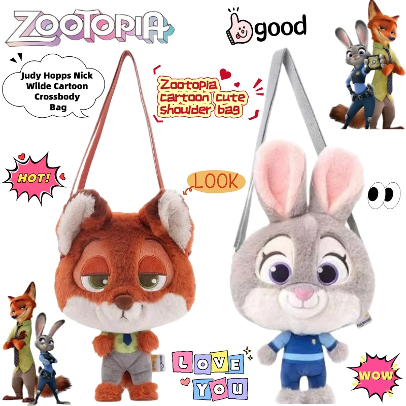 

Disney Zootopia Judy Hopps Nick Wilde креативная двухмерная анимационная периферийная сумка через плечо с героями мультфильмов милая сумка через плечо подарок