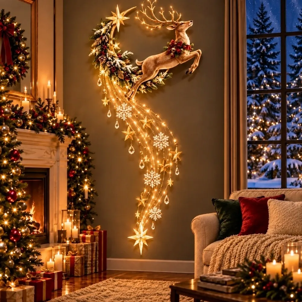 LED Angel Blessing Wall Light Christmas Wall Decor Wall Mounted Light-emitting Birth Scene Wall Decor Warm White Lights
