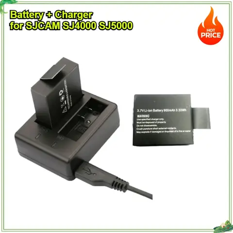 SJ4000 PG900 PG1050 Battery + Charger for SJCAM SJ5000 SJ6000 Sj7000 SJ8000 M10 EKEN 4K H9 H8 H9 GIT-LB101 1050mAh /1350mAh