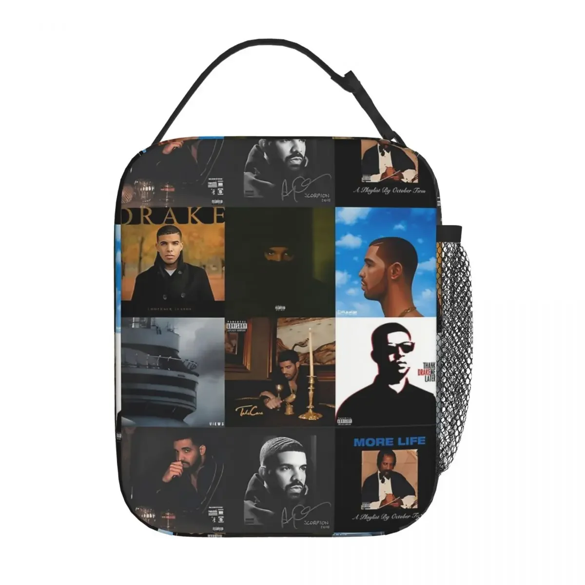 Music Drake Vintage Album Insulated Lunch Bag Storage Food Box Portable Cooler Thermal Bento Box For School Office