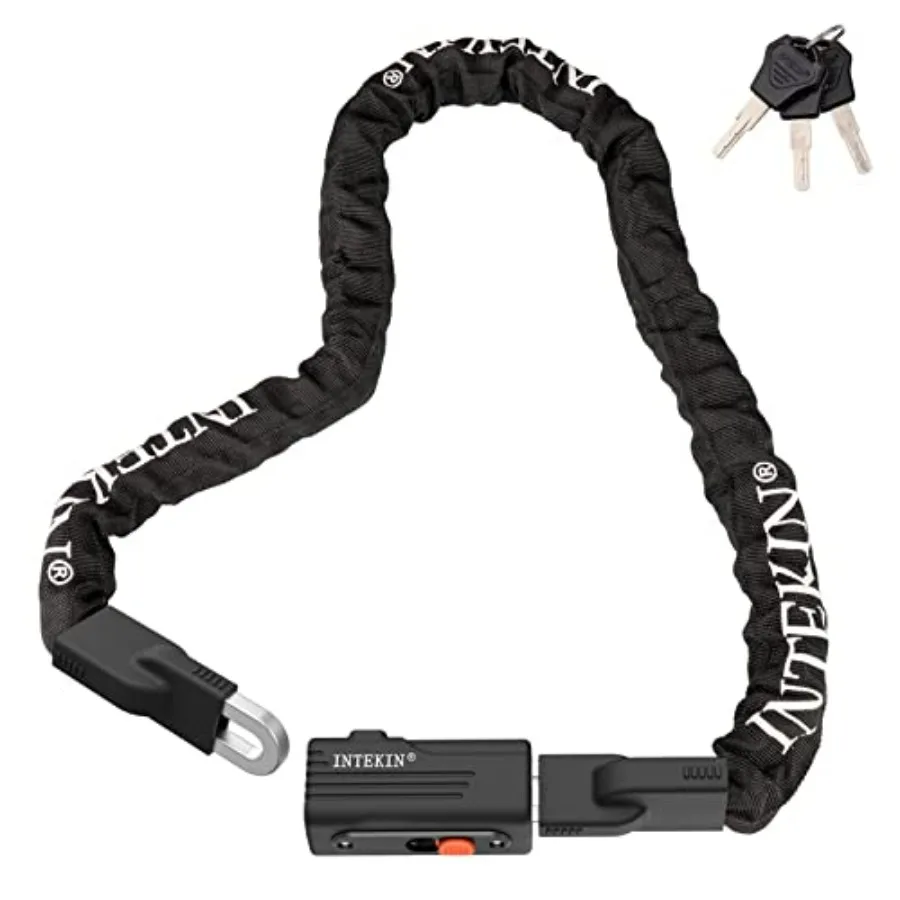 Heavy Duty 3FT 4FT 5FT Bike Chain Lock 8mm 10mm Thicker Anti-Theft Bicycle Chain Lock with 3 Keys for Bike Motorcycle in Black