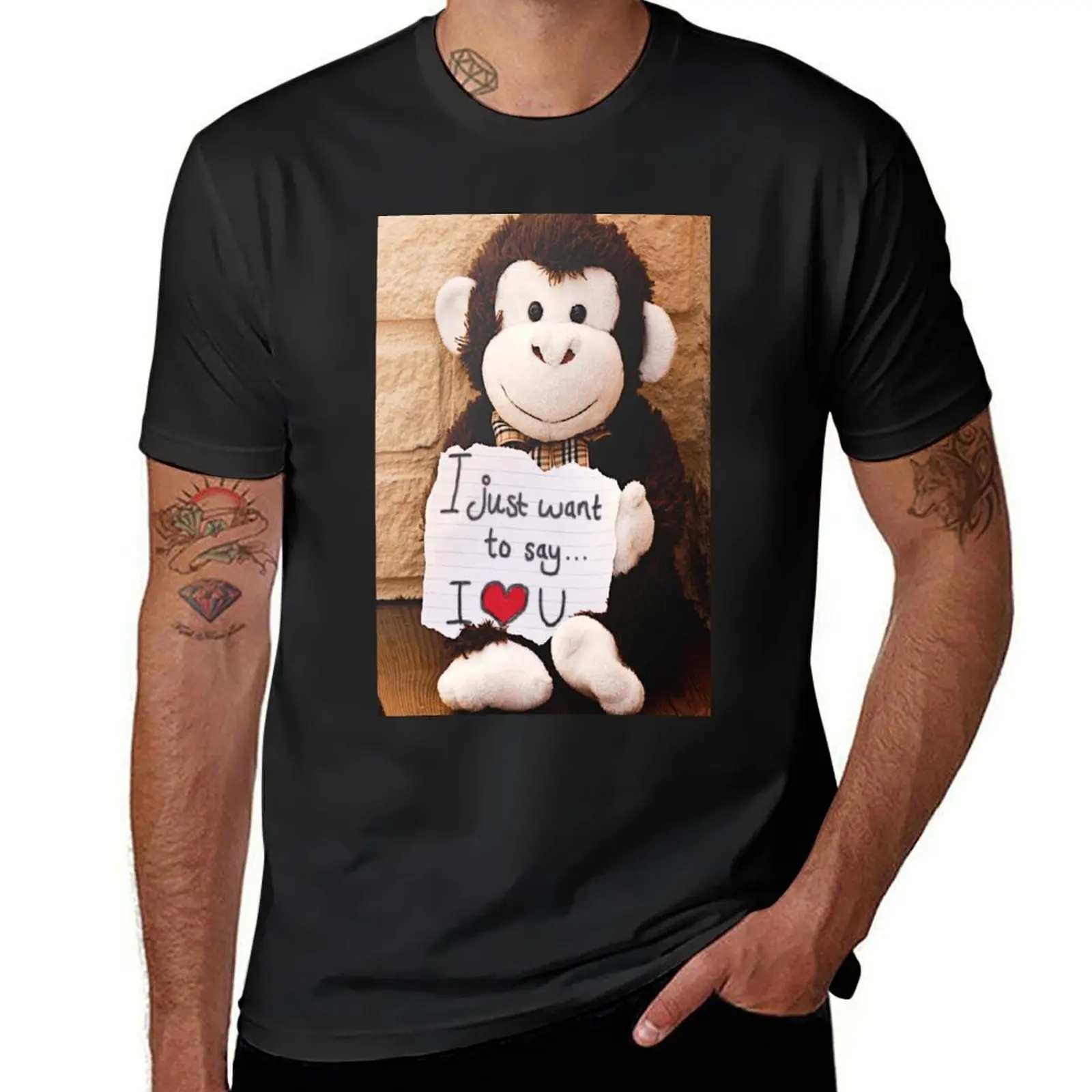 

MONKEY VALENTINE I LOVE YOU T-Shirt graphics cute tops fitted t shirts for men