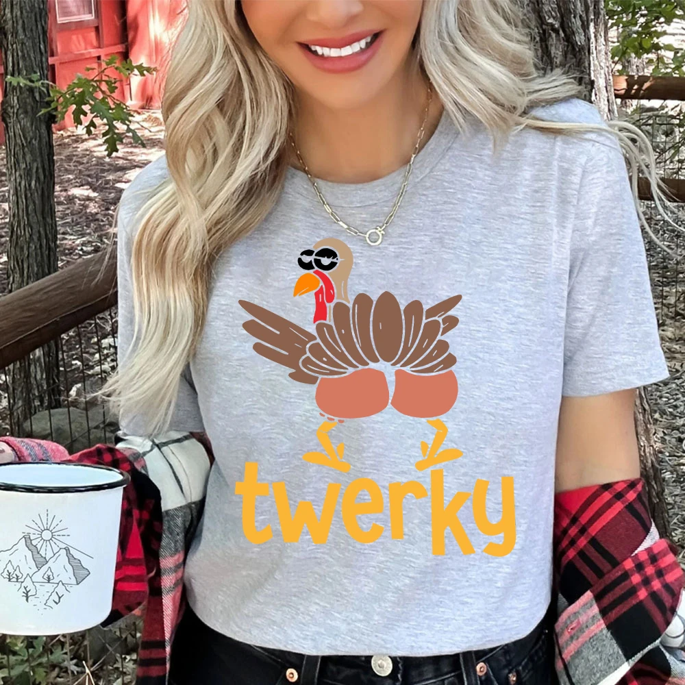 Twerky Turkey Butt Comfort Colors Women's Clothing Funny Thanksgiving Twerk Dance Pun Gift T-Shirt Funny Turkey Women's Clothing