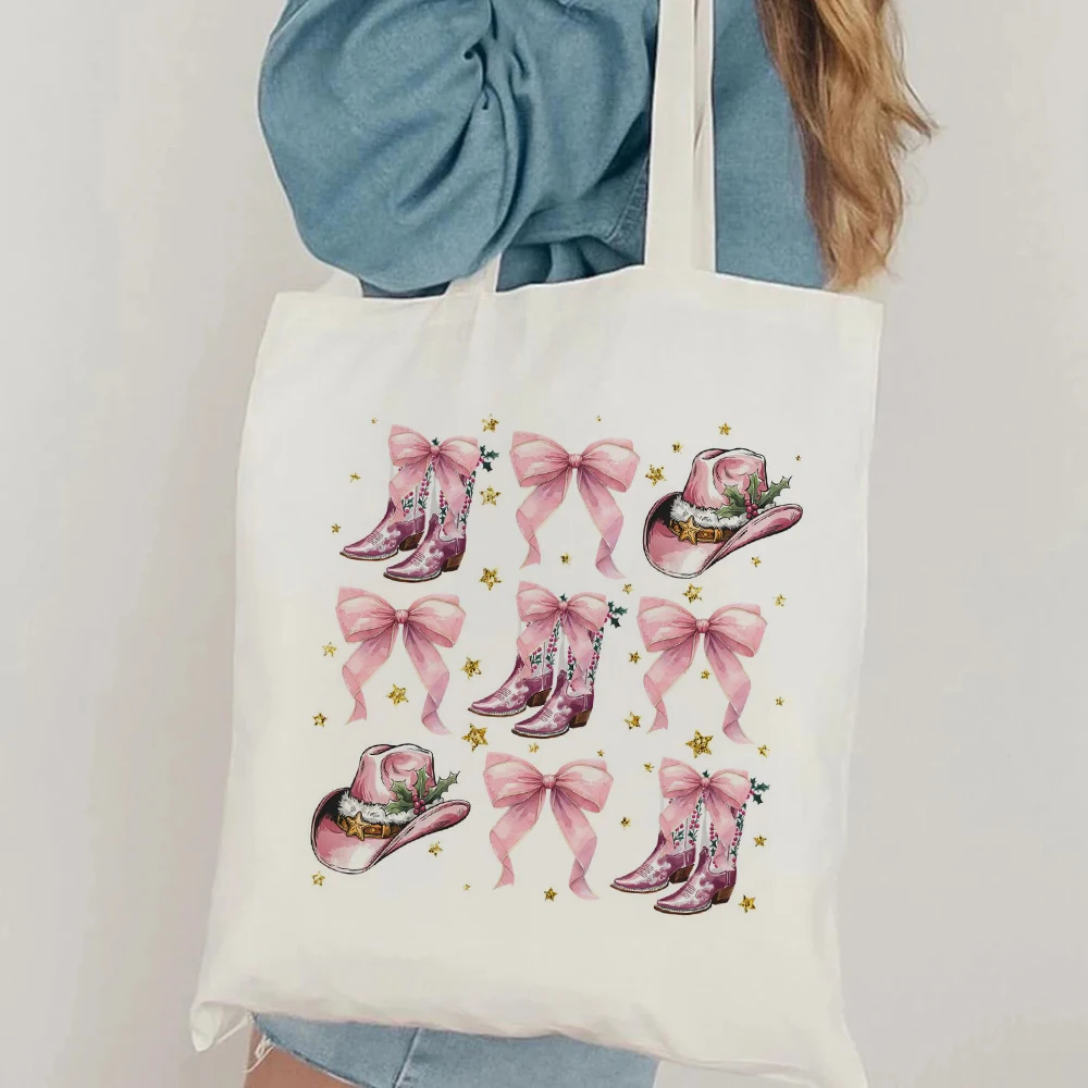 

Ковбойская Холщовая Сумка-тоут Coquette, Западная Эстетическая сумка через плечо в стиле коттеджа, сумка для макияжа, сумки на плечо