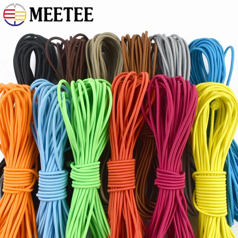 5/10/20M 3mm Waistband Colorful Elastic Cord Clothes HairBand Rubber Band Mask Hat Drawstring Bungee Rope DIY Sewing Accessories