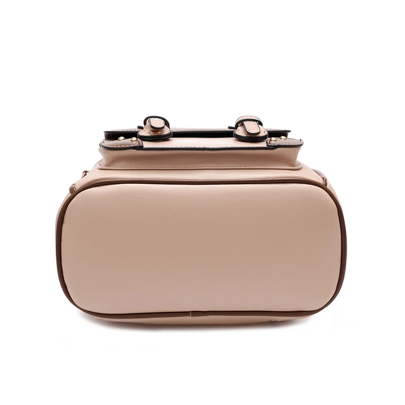 Zaino in rilievo con motivo a cartone animato, borsa per libri Colorblock di moda con decorazioni a sfera in peluche per le donne