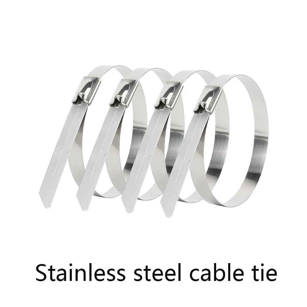 

10Pcs 100Pcs 304 Stainless steel cable tie 4.6mm Metal Stainless Steel Zip Ties, Multi-Purpose Zip Ties Heavy Duty Cable