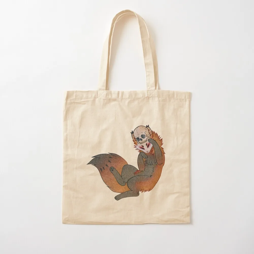 Mischief Maker Skull Fox Tote Bag Canvas shoulder bag Handbags