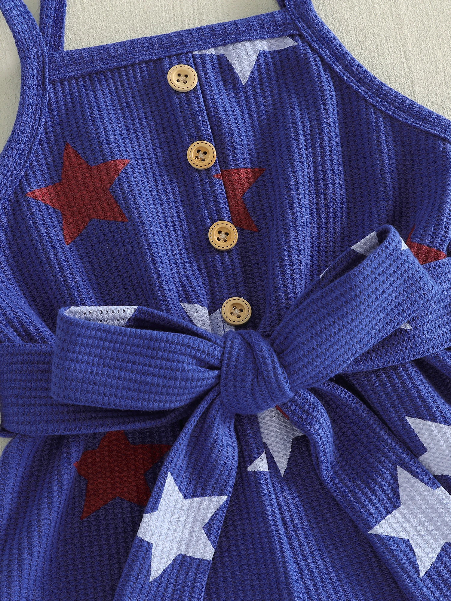 

Cute Baby Girl Romper Adorable Heart Pattern Sleeveless Overall Shorts with Bowknot Belt and Adjustable Straps