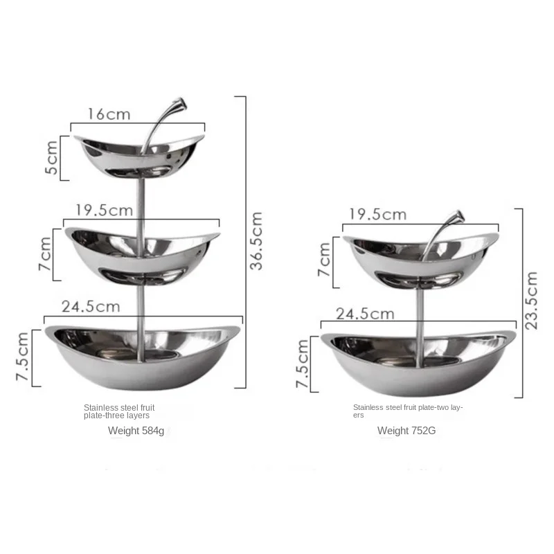Fruit Plate Home Living Room Coffee Table Ornaments Candy Dish Placed Snack Tray Multi-layer High-grade Fruit Plate