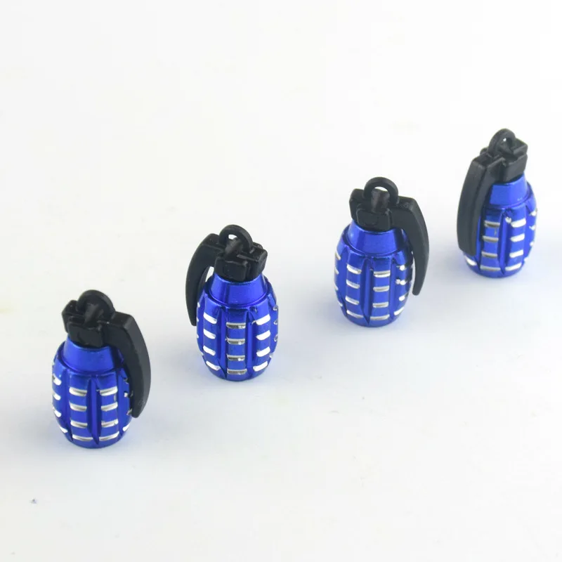 4pcs Car Tire Valve Cap Grenade Alloy Tyre Valve Stem Cover Air Dust Cap Tire Valve Truck Bike Wheel Rim Valve Stem Cap Aluminum