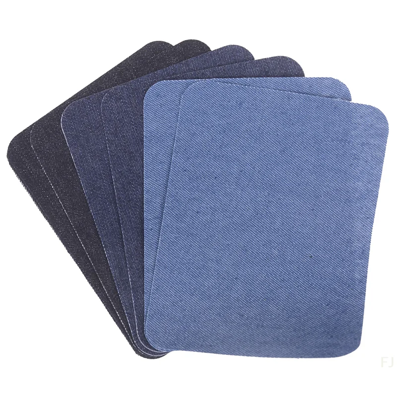 

[YU]6pcs Assorted Cotton Jeans Repair Kit 3Color Iron On Denim Patch Sewing Applique
