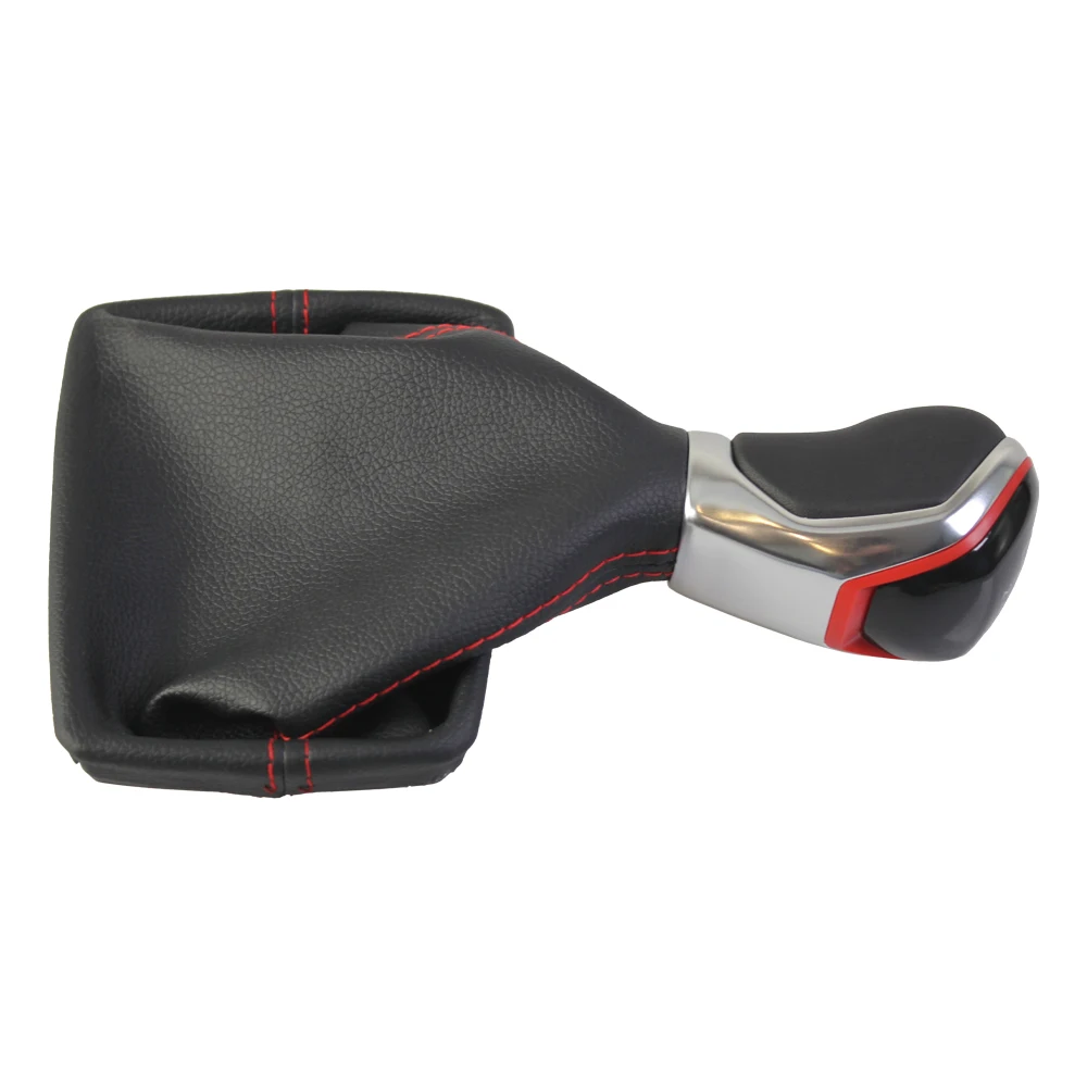 

Stylish Car Shift Knob Assembly Car Accessory Manual Transmission Red Gear Shift Knob Artificial Leather Cover